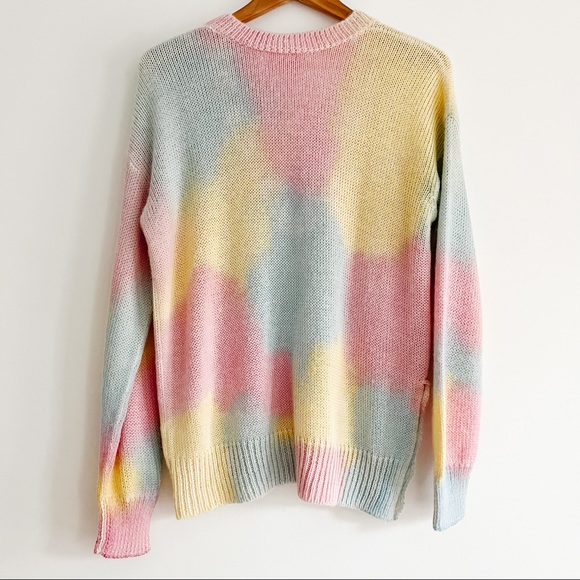 LoveShackFancy Naveen V-Neck Pullover Sweater Tie Dye Fairy Tale Women’s Small - Picture 11 of 16